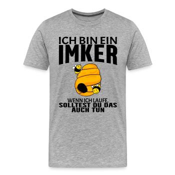 Bienen Imker Biene - Männer Premium Bio T-Shirt - Grau meliert - Vorne - Damien (186cm)
