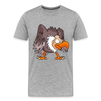 Vautours - T-shirt bio Premium Homme - gris chiné - Devant - Damien (186cm)