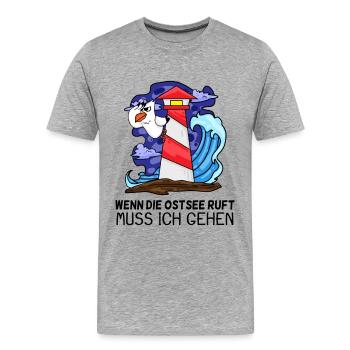 Ostsee - Männer Premium Bio T-Shirt - Grau meliert - Vorne - Damien (186cm)