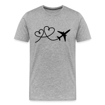 Flugzeug - Männer Premium Bio T-Shirt - Grau meliert - Vorne - Damien (186cm)