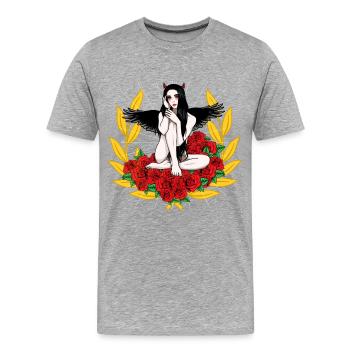 Teuflisch Teufelin Teufelsweib Satansbraten Teufel - Männer Premium Bio T-Shirt - Grau meliert - Vorne - Damien (186cm)