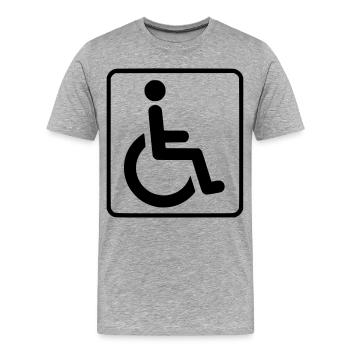 Rollstuhlsymbol für Behinderte # - Männer Premium Bio T-Shirt - Grau meliert - Vorne - Damien (186cm)