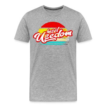île usedom chemise rétro vintage autocollant autocollant - T-shirt bio Premium Homme - gris chiné - Devant - Damien (186cm)