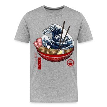 tolle Ramen - Männer Premium Bio T-Shirt - Grau meliert - Vorne - Damien (186cm)