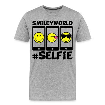 Smileys et selfie - T-shirt bio Premium Homme - gris chiné - Devant - Damien (186cm)