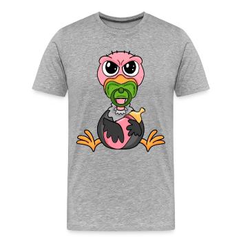 Baby Geier - Männer Premium Bio T-Shirt - Grau meliert - Vorne - Damien (186cm)
