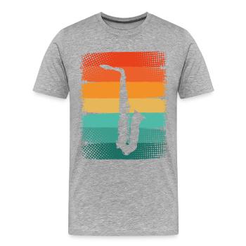Saxophone Saxophonist - Men's Premium Organic T-Shirt - heather grey - Front - Damien (186cm)