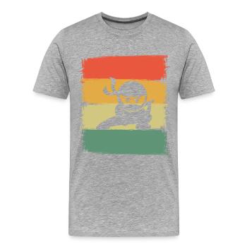 Ninja - T-shirt bio Premium Homme - gris chiné - Devant - Damien (186cm)
