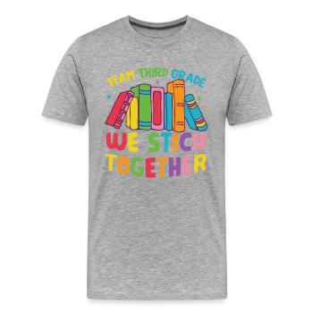 Team Third Grade Back To School - Men's Premium Organic T-Shirt - heather grey - Front - Damien (186cm)