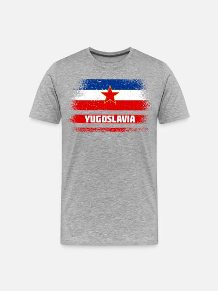Yugoslavia vintage flags - Men's Premium Organic T-Shirt - heather grey