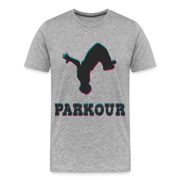Parkour - T-shirt bio Premium Homme - gris chiné - Devant - Damien (186cm)