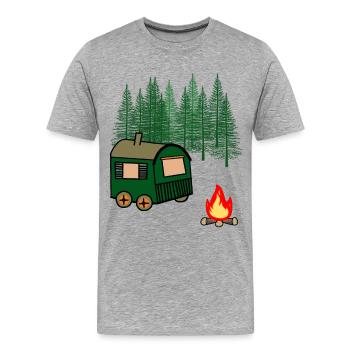 Trailer Leisure Outdoor Freedom Camping Nature - Men's Premium Organic T-Shirt - heather grey - Front - Damien (186cm)