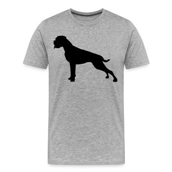 Boxer Stand silhouette - Männer Premium Bio T-Shirt - Grau meliert - Vorne - Damien (186cm)