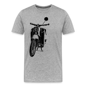 Schwalbe Moped - Männer Premium Bio T-Shirt - Grau meliert - Vorne - Damien (186cm)