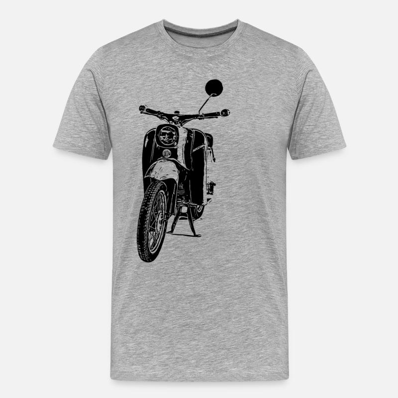 Schwalbe Moped - Männer Premium Bio T-Shirt - Grau meliert