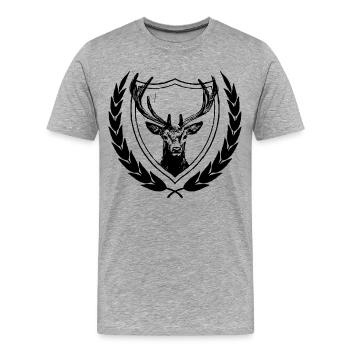 Cerf - T-shirt bio Premium Homme - gris chiné - Devant - Damien (186cm)