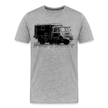 Camion fourgon Robur LO 2002 - T-shirt bio Premium Homme - gris chiné - Devant - Damien (186cm)