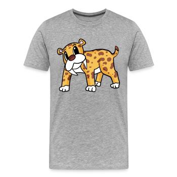 Tigre à dents de sabre - T-shirt bio Premium Homme - gris chiné - Devant - Damien (186cm)