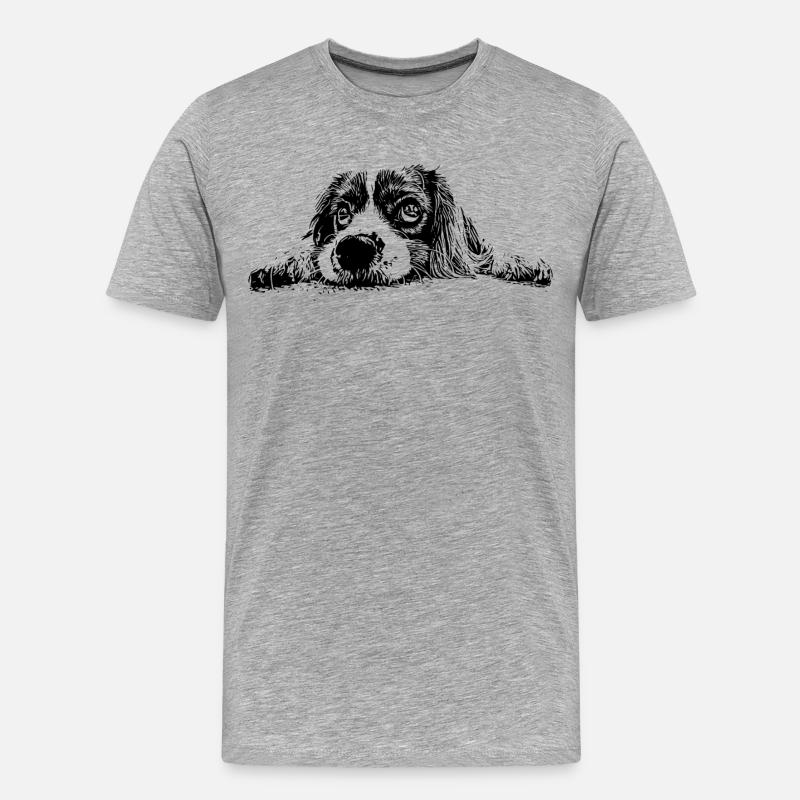 Cocker Spaniel - Männer Premium Bio T-Shirt - Grau meliert