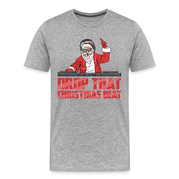 DJ Santa - Men's Premium Organic T-Shirt - heather grey - Front - Damien (186cm)
