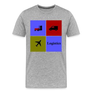 Équipe Logistique et Transport - T-shirt bio Premium Homme - gris chiné - Devant - Damien (186cm)