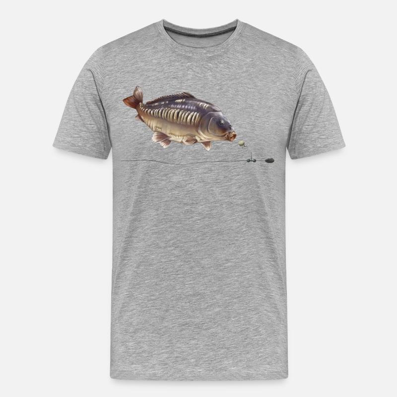 Spiegelkarpfen-Chod-Rig-Angeldesign - Männer Premium Bio T-Shirt - Grau meliert
