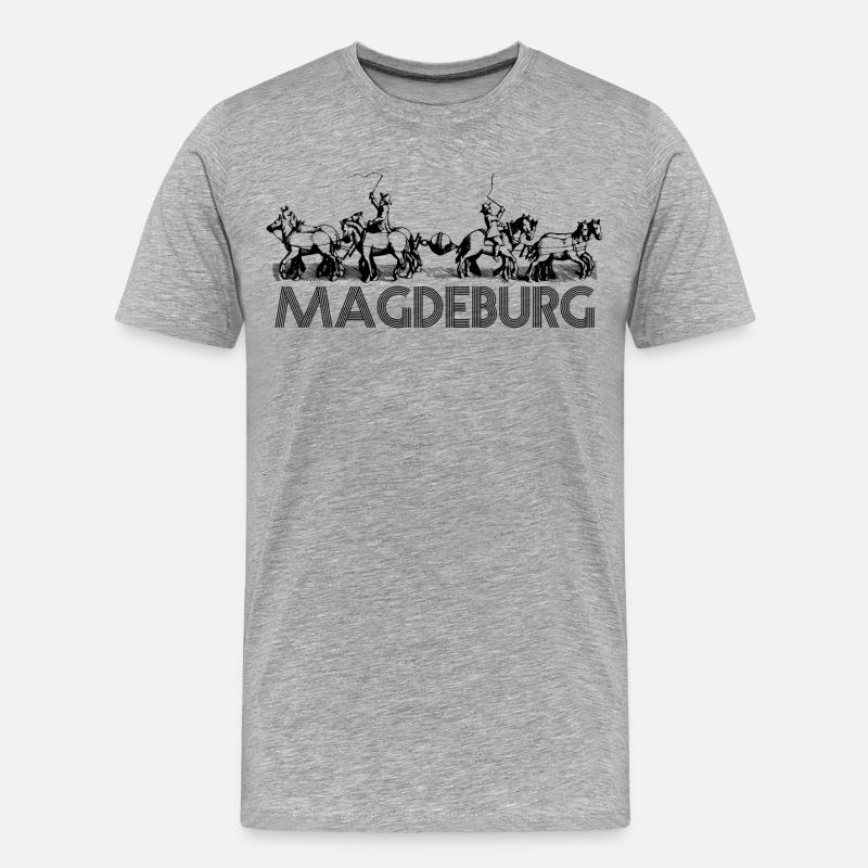 Magdeburg - Guericke Experiment - Männer Premium Bio T-Shirt - Grau meliert