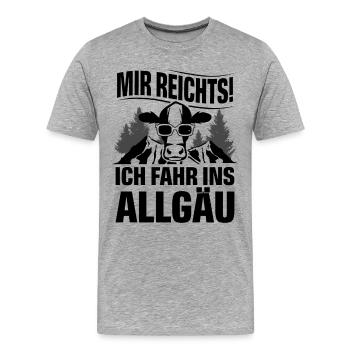 Allgäu - Männer Premium Bio T-Shirt - Grau meliert - Vorne - Damien (186cm)