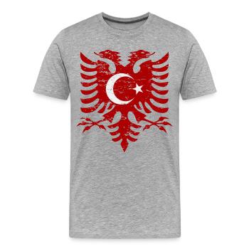 Albania Turkey flag used look - Men's Premium Organic T-Shirt - heather grey - Front - Damien (186cm)