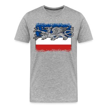 Rostock - T-shirt bio Premium Homme - gris chiné - Devant - Damien (186cm)