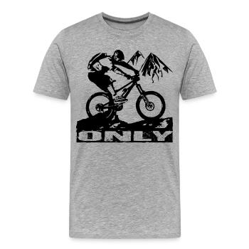 MTB Bike - Männer Premium Bio T-Shirt - Grau meliert - Vorne - Damien (186cm)