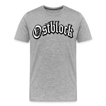 osten ostblock ossi ddr mauer retro vintage shirt - Männer Premium Bio T-Shirt - Grau meliert - Vorne - Damien (186cm)