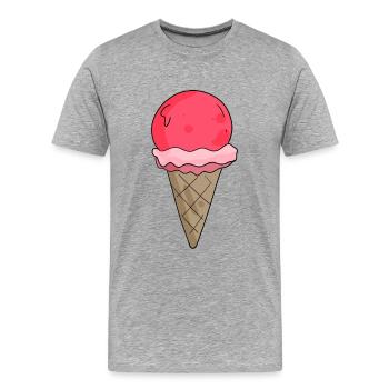 Eis - Männer Premium Bio T-Shirt - Grau meliert - Vorne - Damien (186cm)