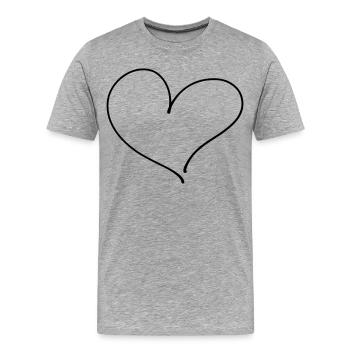 Herz / Liebe - Männer Premium Bio T-Shirt - Grau meliert - Vorne - Damien (186cm)