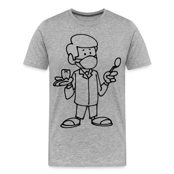 Dentiste - T-shirt bio Premium Homme - gris chiné - Devant - Damien (186cm)