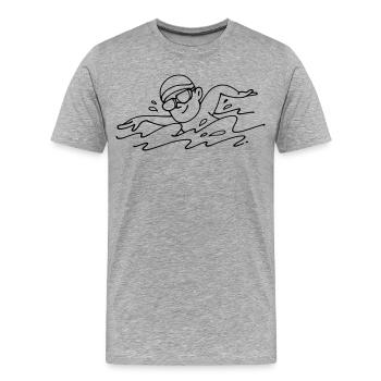 Nageur - T-shirt bio Premium Homme - gris chiné - Devant - Damien (186cm)