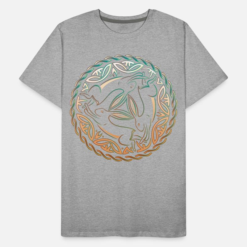 Three Rabbits Three Picture Easter Men's Premium Organic T-Shirt