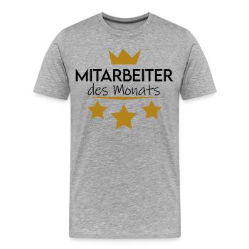 Mitarbeiter des Monats - Männer Premium Bio T-Shirt - Grau meliert - Vorne - Damien (186cm)