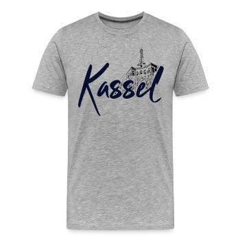 Kassel - T-shirt bio Premium Homme - gris chiné - Devant - Damien (186cm)