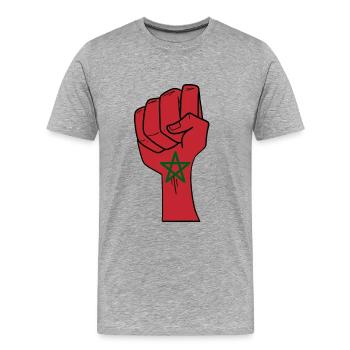 Marokko - Männer Premium Bio T-Shirt - Grau meliert - Vorne - Damien (186cm)