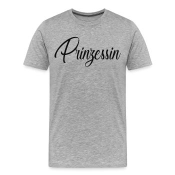 Prinzessin - Männer Premium Bio T-Shirt - Grau meliert - Vorne - Damien (186cm)