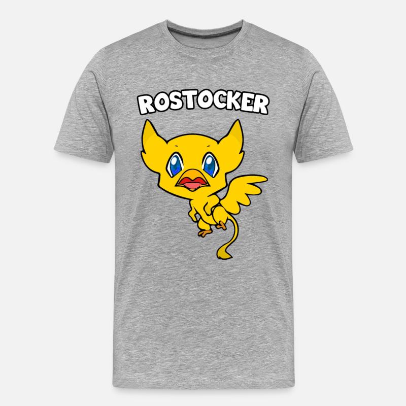 Rostocker Baby Greif - Männer Premium Bio T-Shirt - Grau meliert