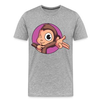Cheeky monkey - Men's Premium Organic T-Shirt - heather grey - Front - Damien (186cm)