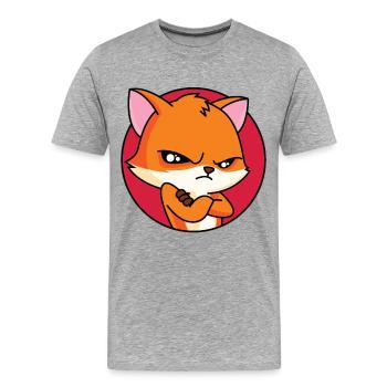 Renard roux - In Mood - T-shirt bio Premium Homme - gris chiné - Devant - Damien (186cm)