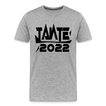Werdende Tante 2022 Loading Nachwuchs - Männer Premium Bio T-Shirt - Grau meliert - Vorne - Damien (186cm)