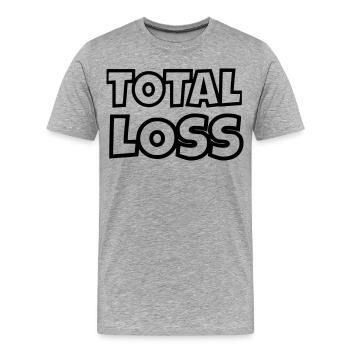 Perte totale # - T-shirt bio Premium Homme - gris chiné - Devant - Damien (186cm)