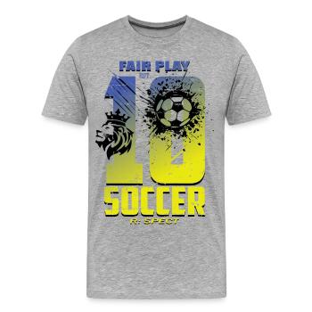Maillot de football numéro 10 - T-shirt bio Premium Homme - gris chiné - Devant - Damien (186cm)