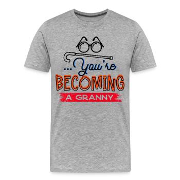 Glasses Visual impairment Grandmother Statement Grandma - Men's Premium Organic T-Shirt - heather grey - Front - Damien (186cm)