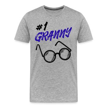 Grand-mère Lunettes Déclaration Grand-mère Meilleure grand-mère - T-shirt bio Premium Homme - gris chiné - Devant - Damien (186cm)