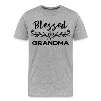 Grand-mère préférée Grand-mère Superoma Déclaration de grand-mère - T-shirt bio Premium Homme - gris chiné - Devant - Damien (186cm)